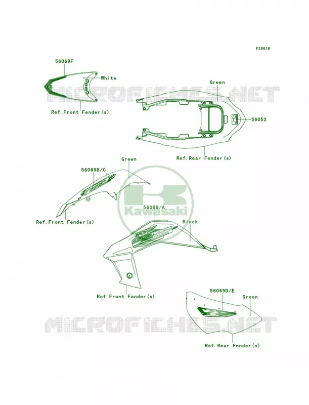 DecalsBDF Kawasaki QUAD 450 2013 KFX450R  KSF450BDF