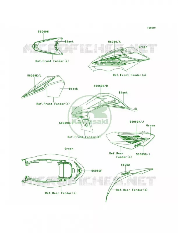 DecalsBEF Kawasaki QUAD 450 2013 KFX450R  KSF450BDF