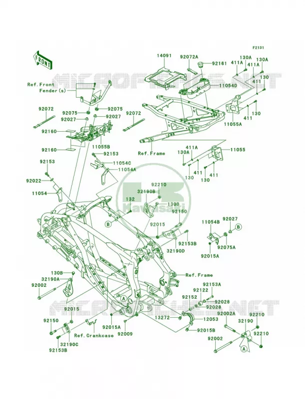Frame Fittings Kawasaki QUAD 450 2013 KFX450R  KSF450BDF