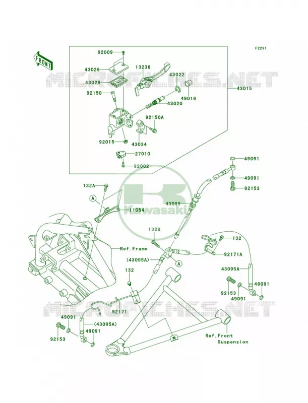 Front Master Cylinder Kawasaki QUAD 450 2013 KFX450R  KSF450BDF