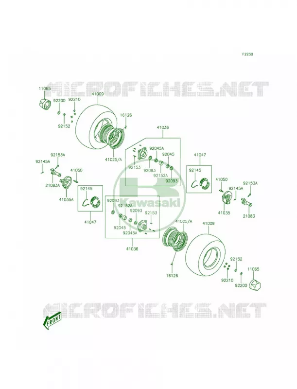 Front Hub Kawasaki QUAD 90 2013 KFX90  KSF90ADF