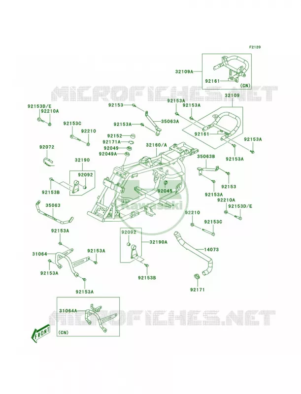 Frame Kawasaki QUAD 90 2011 KFX90  KSF90ABF