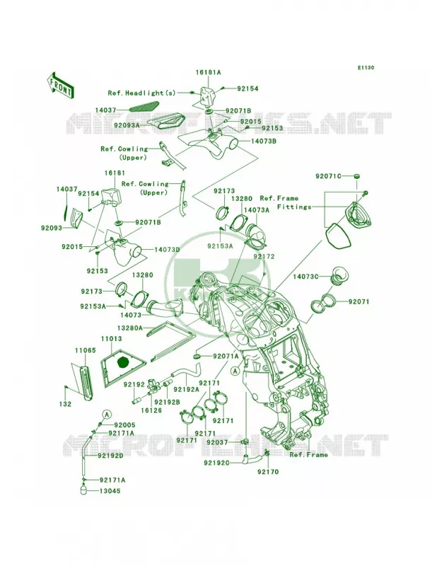 Air Cleaner Kawasaki MOTOS 1400 2010 Concours 14 ABS  ZG1400CAF