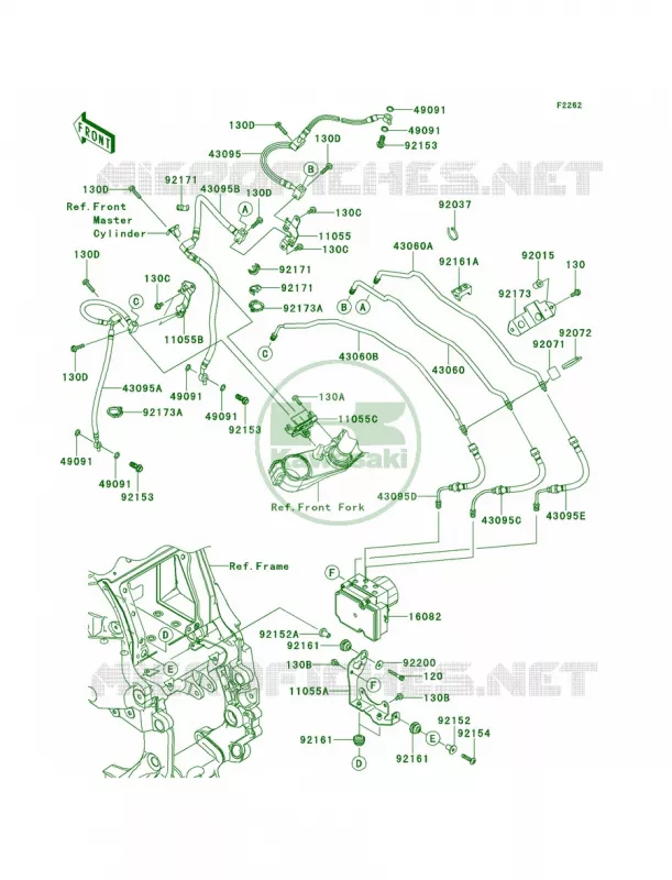 Brake Piping Kawasaki MOTOS 1400 2010 Concours 14 ABS  ZG1400CAF