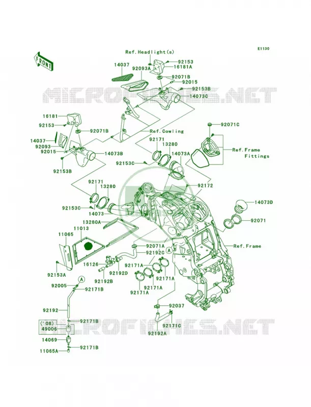 Air Cleaner Kawasaki MOTOS 1400 2009 Concours 14  ZG1400B9F