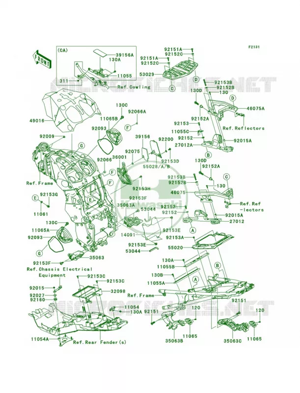 Frame Fittings Kawasaki MOTOS 1400 2009 Concours 14  ZG1400B9F