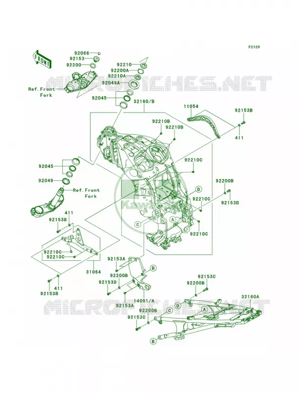 Frame Kawasaki MOTOS 1400 2009 Concours 14  ZG1400B9F
