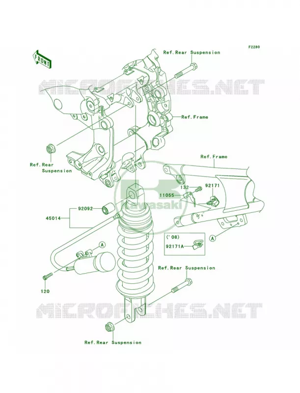Shock Absorbers Kawasaki MOTOS 1400 2009 Concours 14  ZG1400B9F