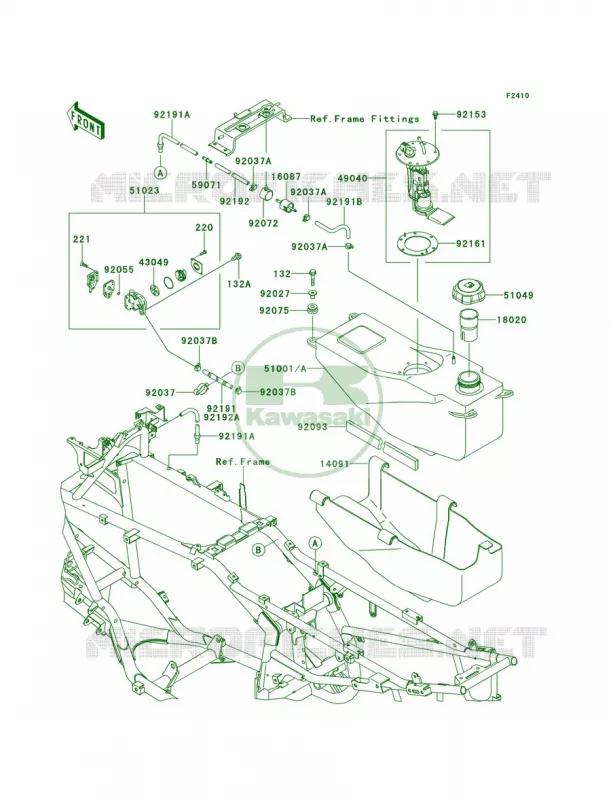 Fuel Tank Kawasaki QUAD 700 2007 KFX700  KSV700A7F