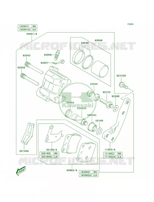 Front Brake Kawasaki QUAD 400 2006 KFX400  KSF400A6F