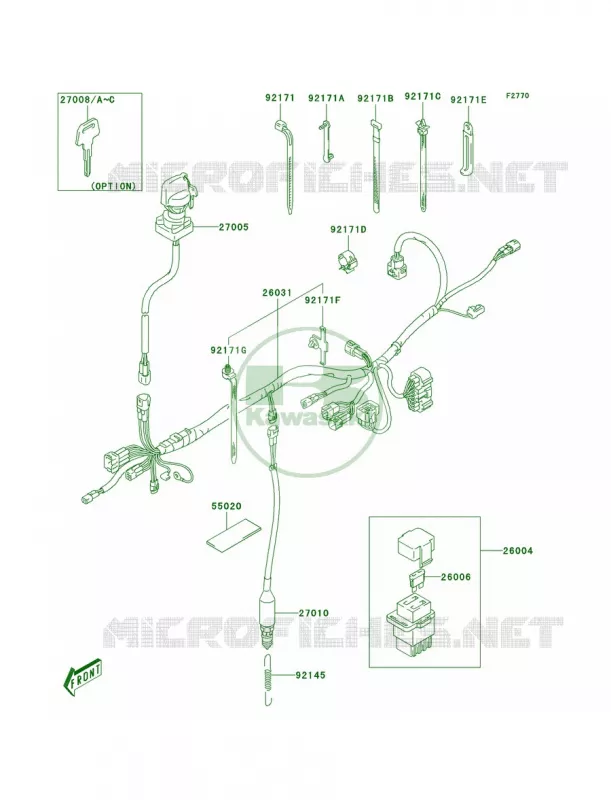 Ignition Switch Kawasaki QUAD 400 2006 KFX400  KSF400A6F