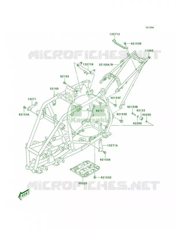 FrameA3 Kawasaki QUAD 400 2005 KFX400  KSF400-A3