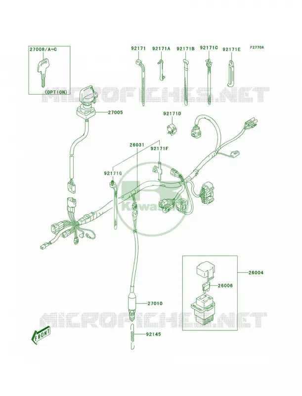 Ignition SwitchA2 Kawasaki QUAD 400 2005 KFX400  KSF400-A3