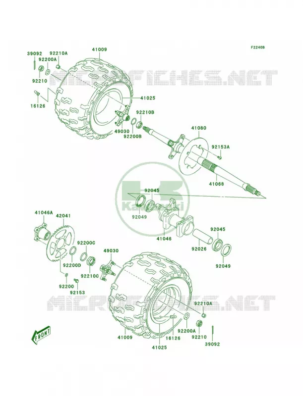 Rear HubA3 Kawasaki QUAD 400 2005 KFX400  KSF400-A3
