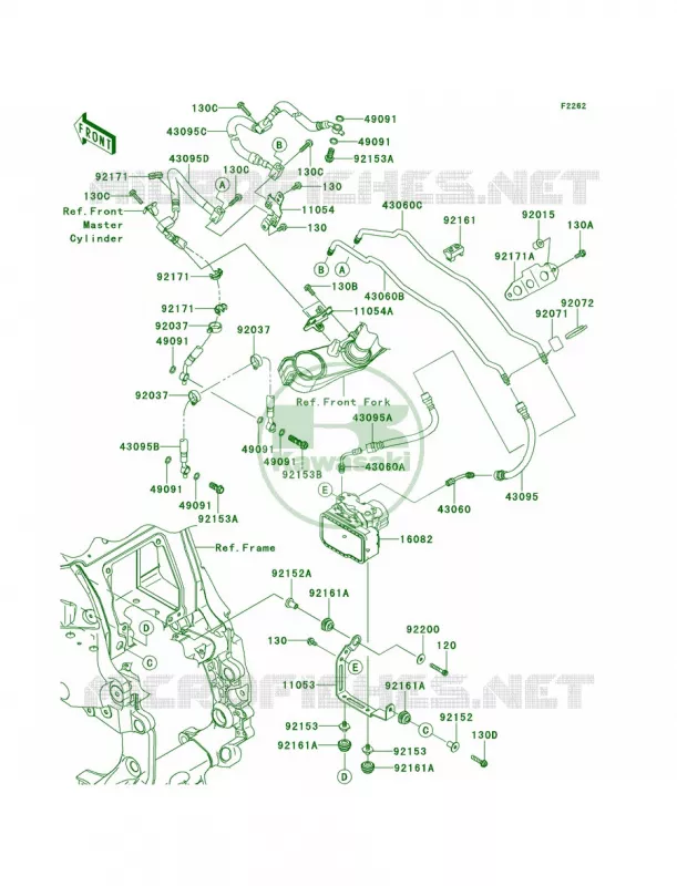 Brake Piping Kawasaki MOTOS 1400 2009 Concours 14 ABS  ZG1400A9F