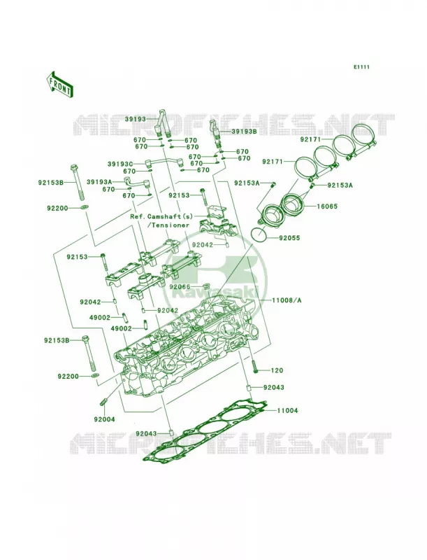 Cylinder Head Kawasaki MOTOS 1400 2009 Concours 14 ABS  ZG1400A9F