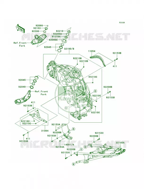 Frame Kawasaki MOTOS 1400 2009 Concours 14 ABS  ZG1400A9F