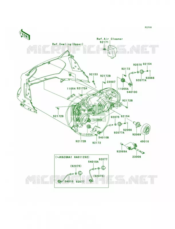 Headlights Kawasaki MOTOS 1400 2009 Concours 14 ABS  ZG1400A9F