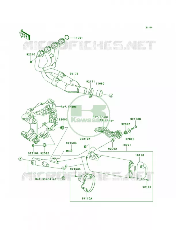 Mufflers Kawasaki MOTOS 1400 2009 Concours 14 ABS  ZG1400A9F
