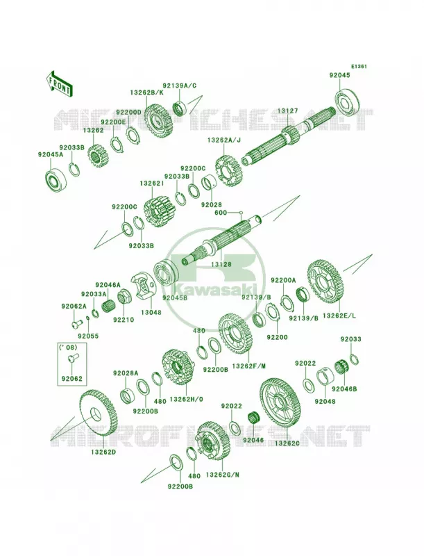 Transmission Kawasaki MOTOS 1400 2009 Concours 14 ABS  ZG1400A9F