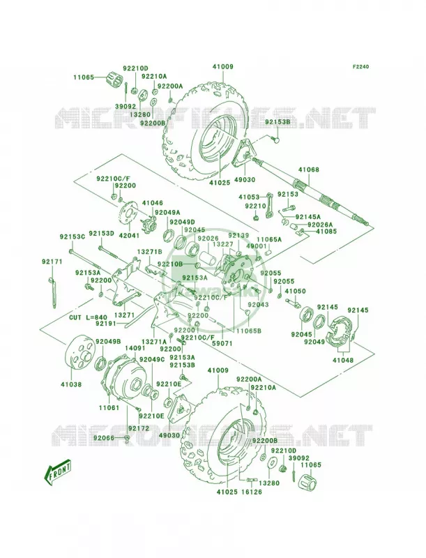Rear Hub Kawasaki QUAD 80 2005 KFX80  KSF80-A3