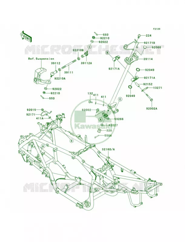 Frame Kawasaki QUAD 700 2005 KFX700  KSV700-A2