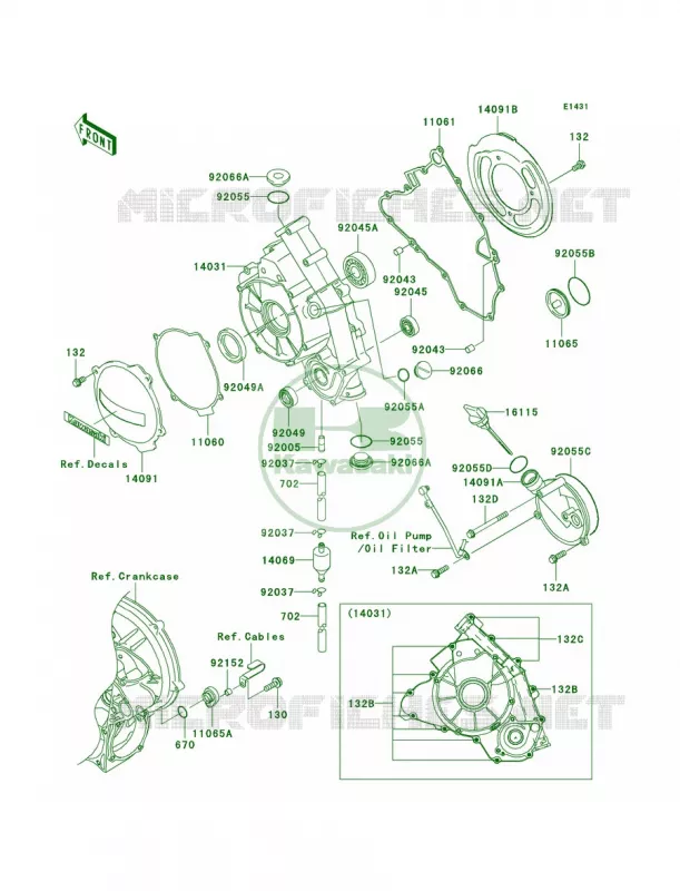 Engine Covers Kawasaki QUAD 700 2005 KFX700  KSV700-B2
