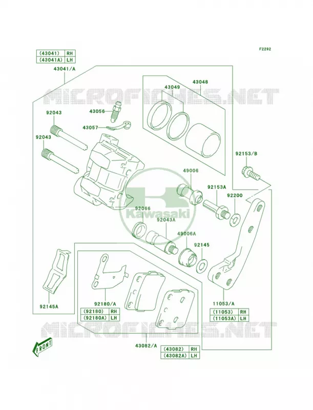 Front Brake Kawasaki QUAD 400 2004 KFX400  KSF400-A2