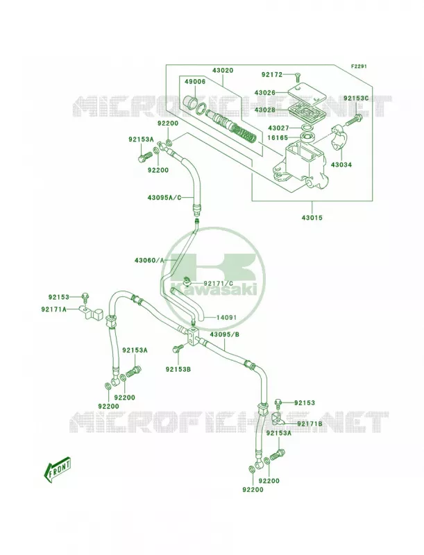 Front Master Cylinder Kawasaki QUAD 400 2004 KFX400  KSF400-A2