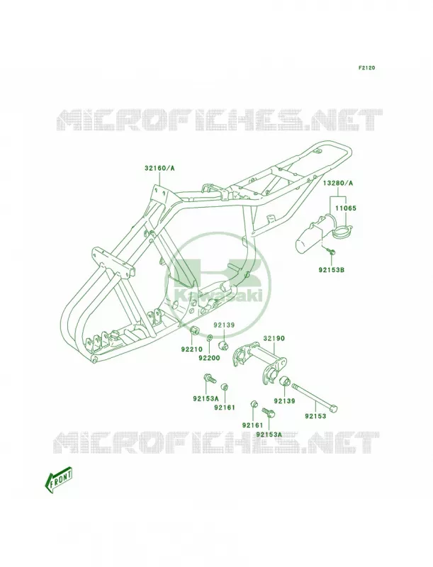 Frame Kawasaki QUAD 80 2004 KFX80  KSF80-A2