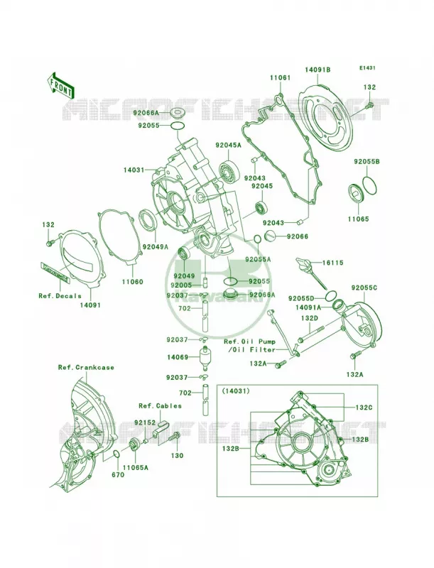 Engine Covers Kawasaki QUAD 700 2004 KFX700 V Force  KSV700-B1