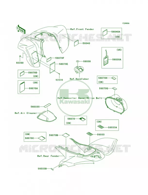 LabelsB2 Kawasaki QUAD 700 2004 KFX700 V Force  KSV700-B1