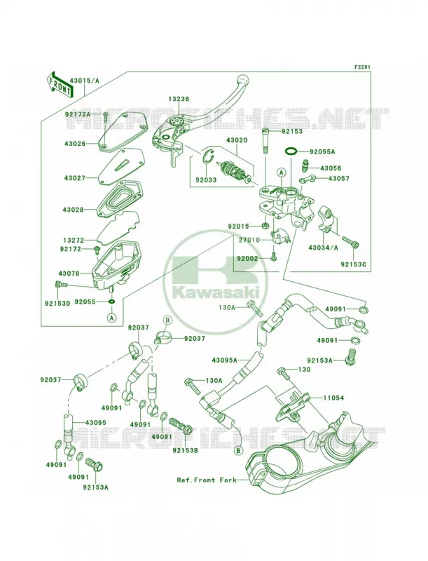 Front Master Cylinder Kawasaki MOTOS 1400 2008 Concours 14  ZG1400B8F