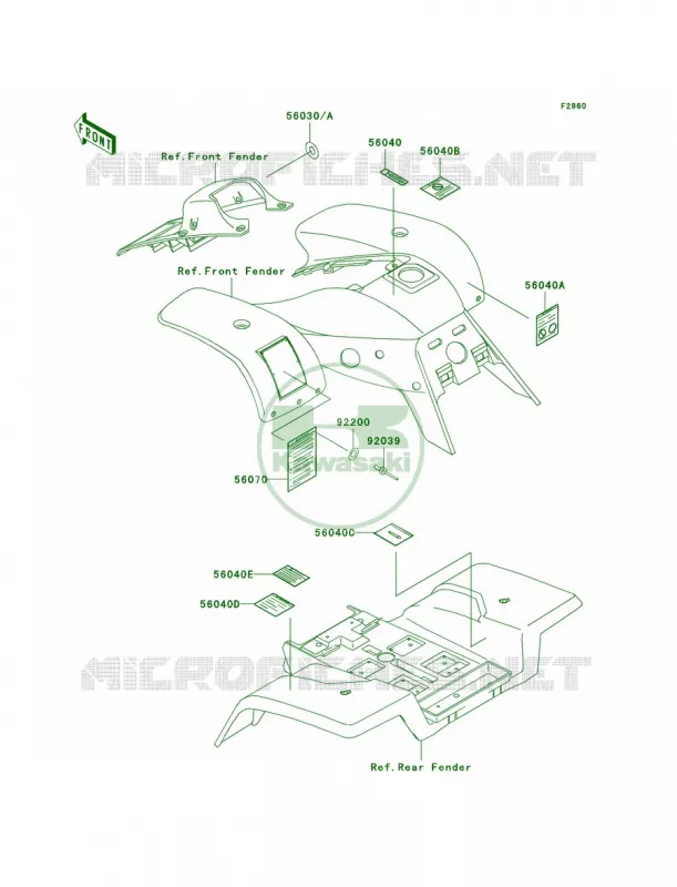 Labels Kawasaki QUAD 250 2003 Mojave 250  KSF250-A17