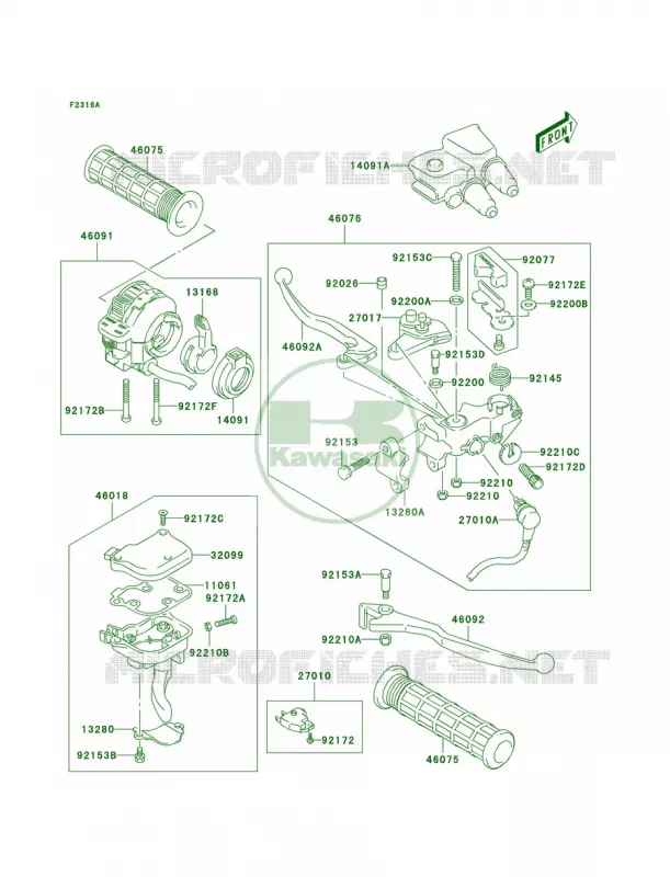 Handle LeverJSAAK47B32108572- Kawasaki QUAD 400 2003 KFX400  KSF400-A1