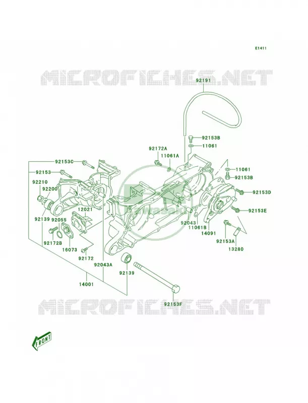 Crankcase Kawasaki QUAD 80 2003 KFX80  KSF80-A1