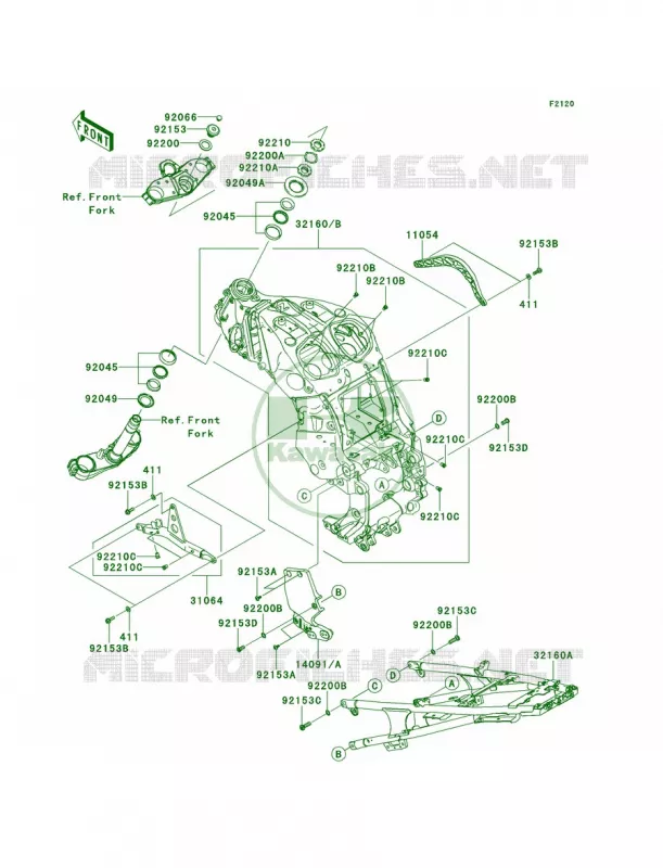 Frame Kawasaki MOTOS 1400 2008 Concours 14 ABS  ZG1400A8F