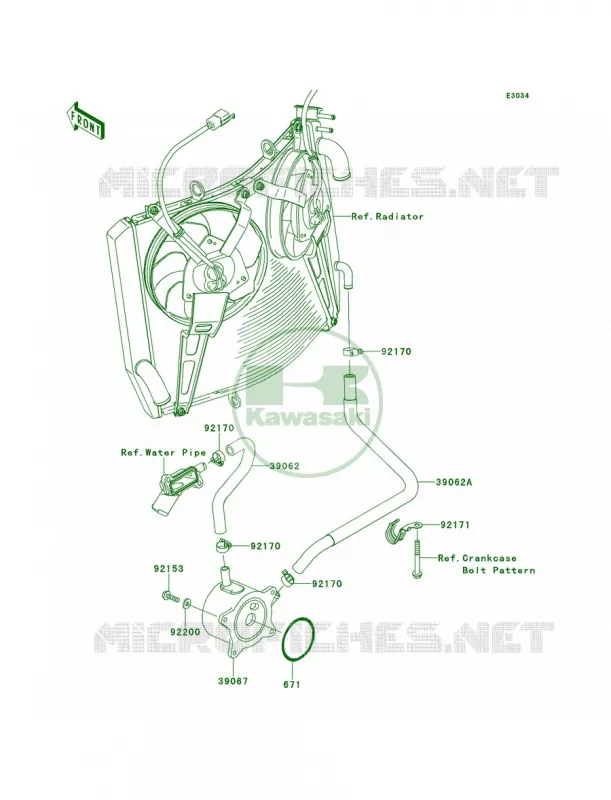 Oil Cooler Kawasaki MOTOS 1400 2008 Concours 14 ABS  ZG1400A8F