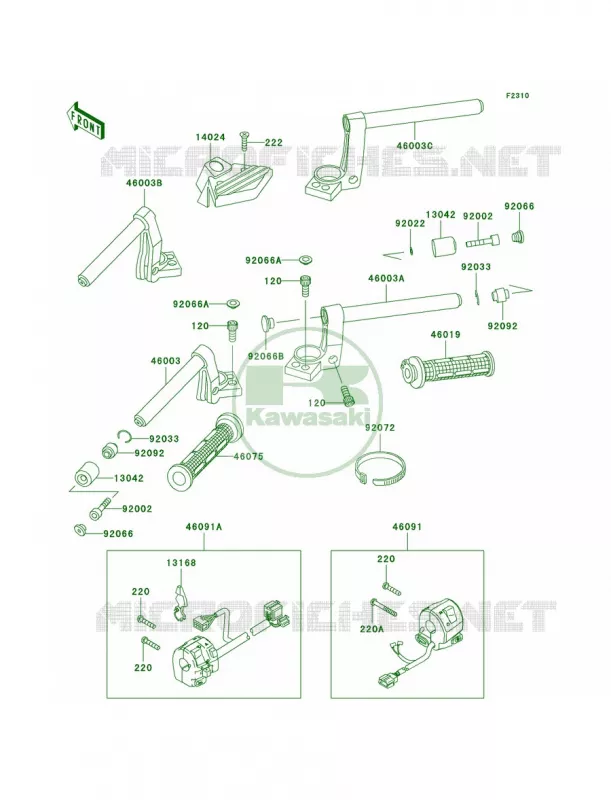 Handlebar Kawasaki MOTOS 1000 2006 Concours  ZG1000A6F