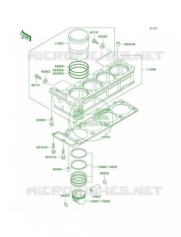 CylinderPistons Kawasaki MOTOS 1000 2004 Concours  ZG1000-A19