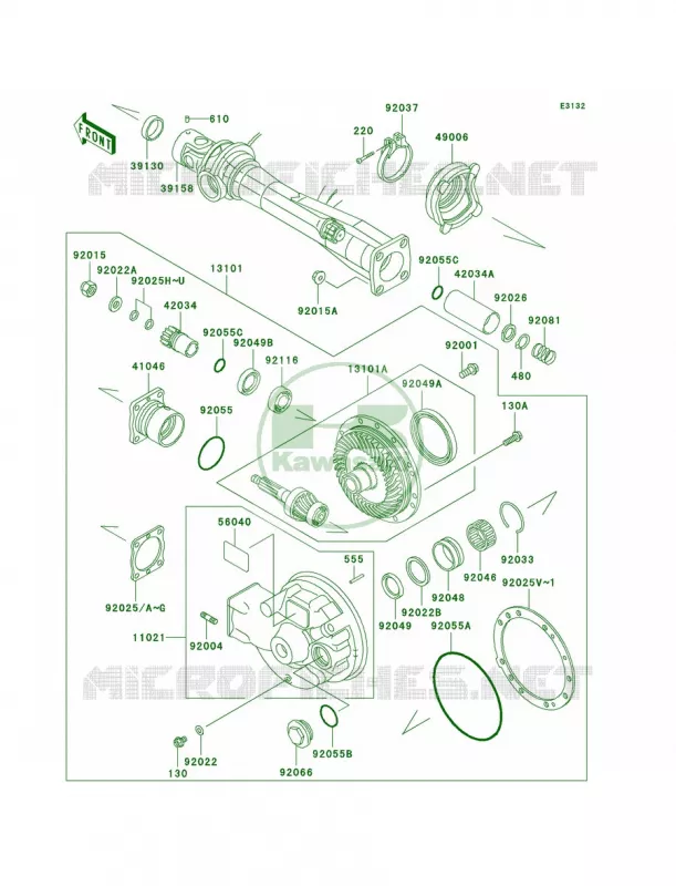 Drive ShaftFinal Gear Kawasaki MOTOS 1000 2004 Concours  ZG1000-A19