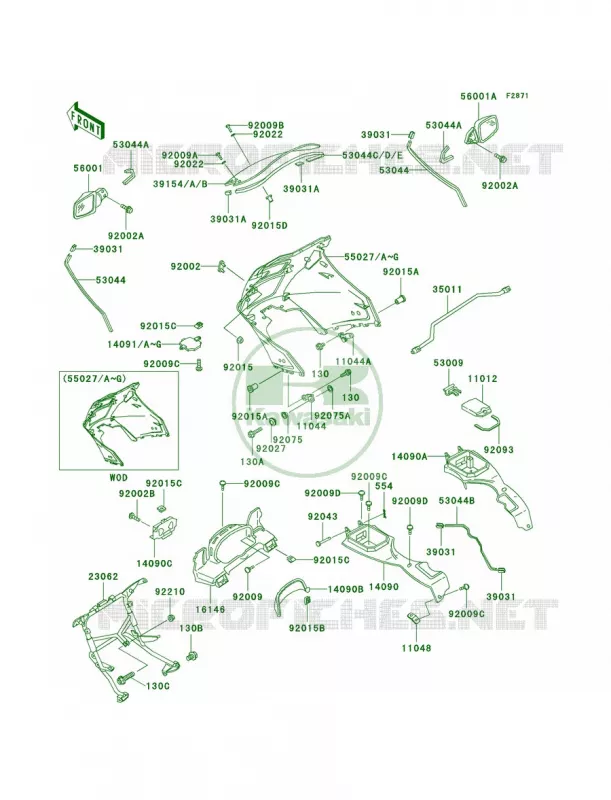 Cowling Kawasaki MOTOS 1000 2003 Concours  ZG1000-A18