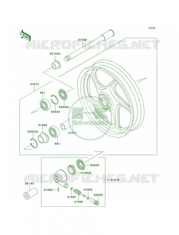 Front Wheel Kawasaki MOTOS 1000 2003 Concours  ZG1000-A18