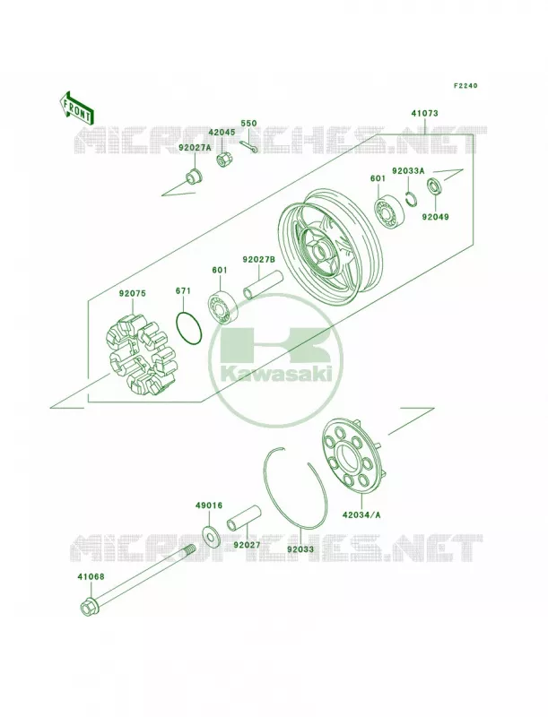 Rear WheelChain Kawasaki MOTOS 1000 2002 Concours  ZG1000-A17