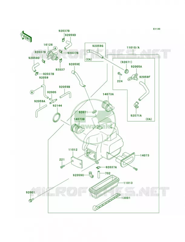 Air Cleaner Kawasaki MOTOS 1000 2001 Concours  ZG1000-A16