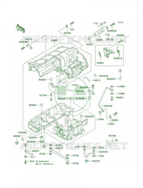 Crankcase Kawasaki MOTOS 1000 2000 Concours  ZG1000-A15