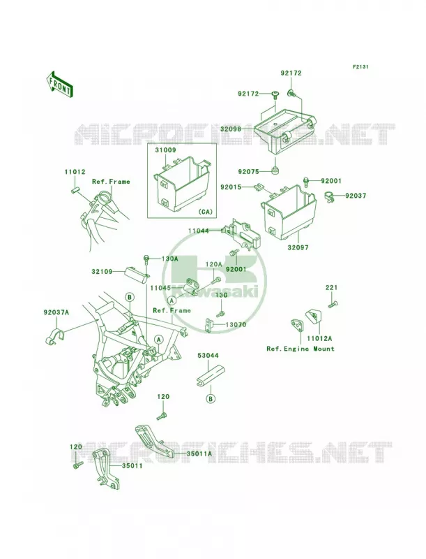 Frame Fittings Kawasaki MOTOS 1000 2000 Concours  ZG1000-A15