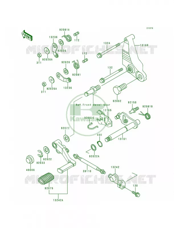Gear Change Mechanism Kawasaki MOTOS 1000 1999 Concours  ZG1000-A14