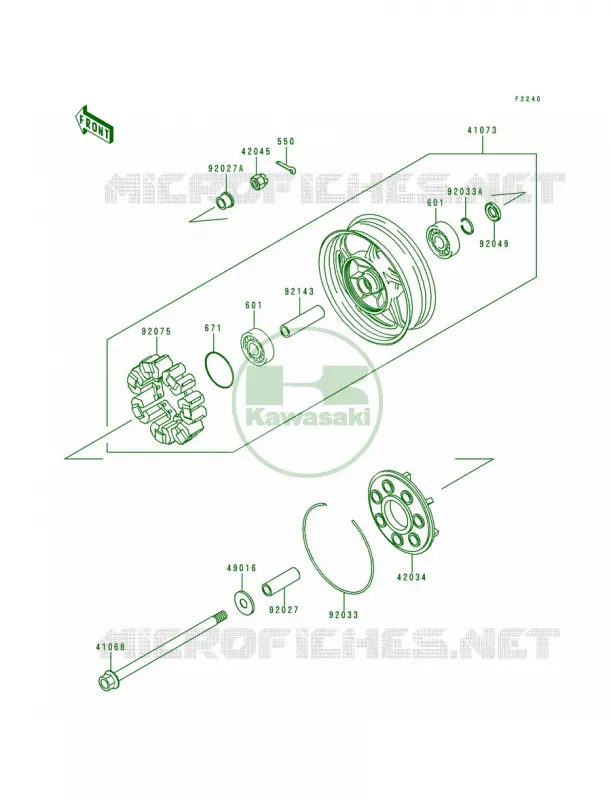 Rear WheelChain Kawasaki MOTOS 1000 1999 Concours  ZG1000-A14