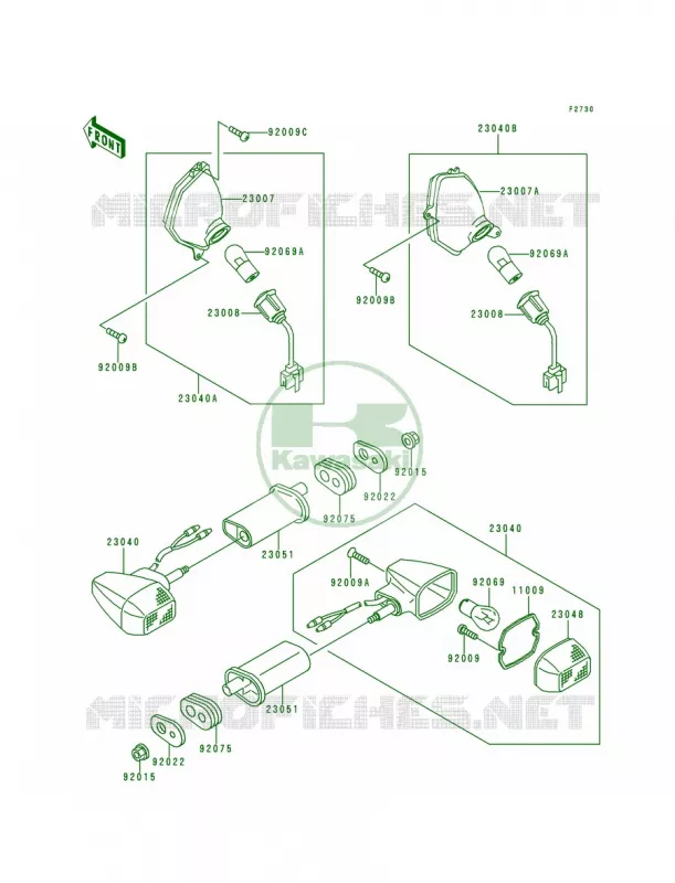 Turn Signals Kawasaki MOTOS 1000 1999 Concours  ZG1000-A14